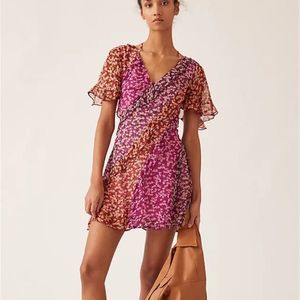 Anthropologie Floral Soft Printed Mini Dress| Size L